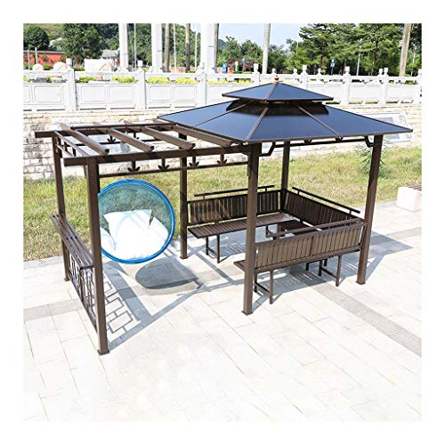 Gartenmöbel Pavillon Villa Garden Gazebo Grape Rack mit Schaukel Stuhl und Schreibtisch, Innenhof Pavillon im Freien…