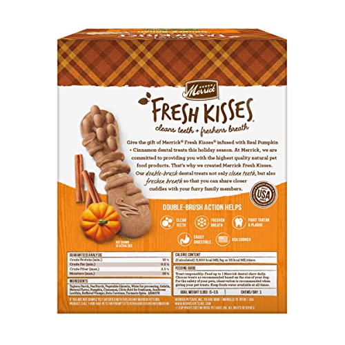 Merrick Fresh Kisses Oral Care Dental Dog Treats for Dogs Extra Small