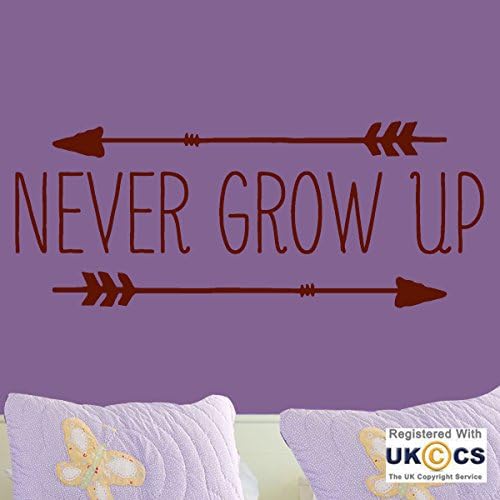 Arrows Never Grow Up Quote Living Bedroom Wall Art Stickers Decal Vinyl Room Bedroom Boys Girls Kids Adults Home Livingroom Quotes Kitchen Bathroom Accessories Mural