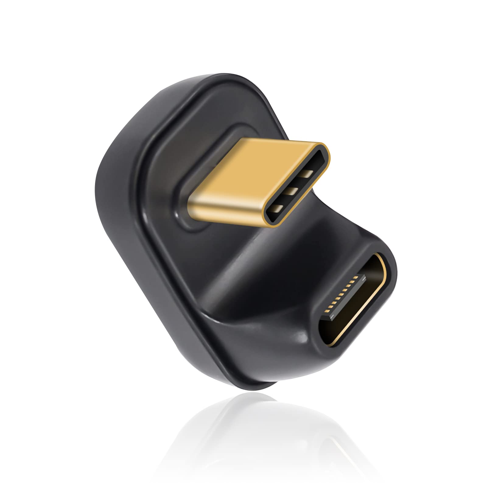 Duttek U Shape USB C Adapter 40Gbps, USB C 180 Degree Adapter, USB Type C Male to Female Connector Adapter Support 100w Fast Charging for Thunderbolt 3/4, Steam Deck, Switch, MacBook, Tablet, Phone