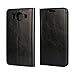 Compatible with Microsoft Lumia 950 Case,iCoverCase Genuine Leather Wallet Case [Slim Fit] Folio Book Design with Stand and Card Slots Flip Case Cover for Lumia 950 5.2 inch(Black)