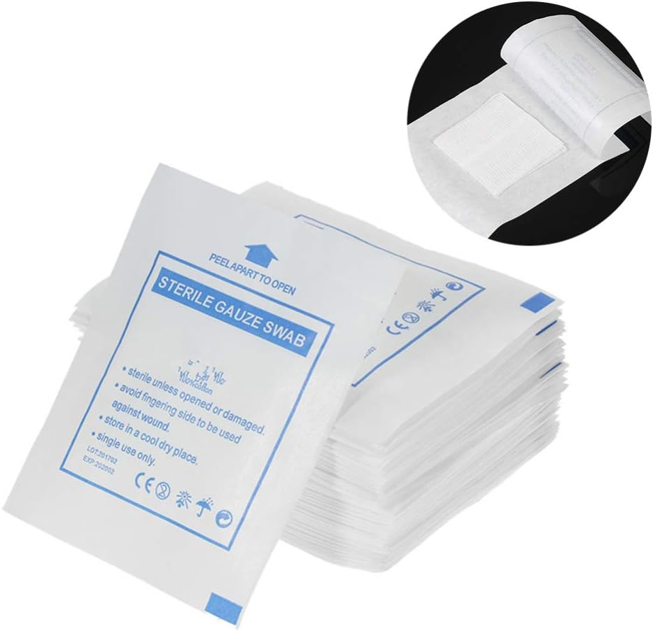 EXCEART Disposable Gauze Swabs 30 Pack 3.94X1.89In Cotton Gauze Sheets for Wound Care Absorbent Soft Individually Wrapped First Aid Accessories - Image 4