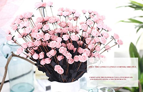 YJYdada Artificial PE Fake Flowers Rose Floral Wedding Bouquet Bridal Hydrangea Decor (Pink)