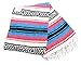 Open Road Goods Mexican Blanket - Teal, Coral, Mint, Peach - Authentic Mexican Falsa Serape - Saltillo Yoga Blanket, Beach Blanket, Picnic Blanket, or Mexican Style Home Throw! Handwoven