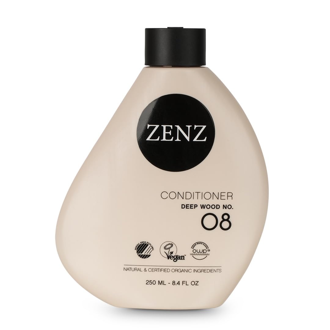 ZENZ | Conditioner | Deep Wood no. 08 | 250 ml | Scent of Sandalwood, Patchouli & Myrrh | Silicone Free | Especially Suitable for Curly & Dry Hair | All Hair Types