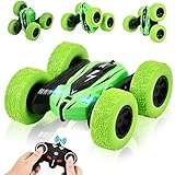 SB Toys RC Stunt Car RC Car Remote Control Car, 360 Degree Flips Double Sided Rotating Race Car, Remote Controlled Car for Kids, 4WD Monster Truck Tumbling Crawler Vehicle, Best Gift for Kids Green