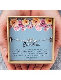 KEDRIAN Pulsera de la abuela de plata de ley 925, el mejor regalo de la abuela para mujeres, regalos para la abuela, regalos para la abuela, regalo para la abuela, pulsera de regalo de cumpleaños de la abuela, regalo del día de la madre para Nana