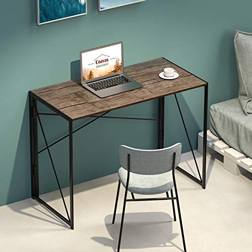 Coavas Folding Desk No Assembly Required, 39.4 inch Writing Computer Desk Space Saving Foldable Table Simple Home Office… - Image 3