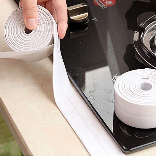 Self Adhesive Caulk Strip - Waterproof Sealant Caulking Tape Trim Sealer for Bathtub, Sink, Toilet etc, White, 1 Pack - Thumbnail 5