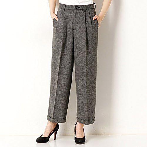 Amazon ロペピクニック Rope Picnic ヘリンボーンwワイドパンツ 09グレー 36 パンツ 通販