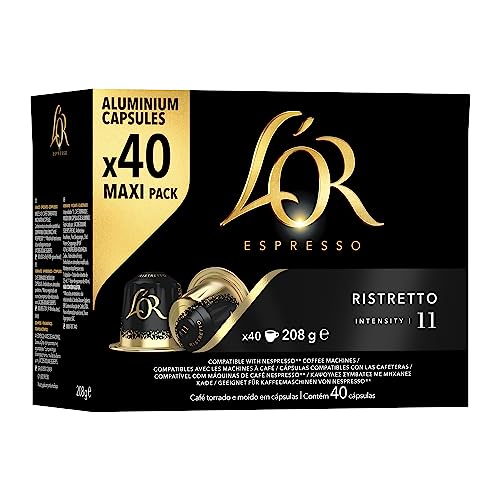 L'OR Cápsulas de Café Ristretto | Intensidad 11 | 40 Cápsulas Compatibles Nespresso