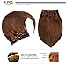 GEELOOK Clip in Hair Extensions Real Human Hair 20 Inch Chocolate Brown #4 Color Double Weft 100% Remy Human Hair Thick Long Soft Silky Straight 4pcs 10clips for Women 70grams