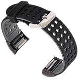 BSilicone Bands for Fitbit Charge 2, Lwsengme 18mm Silicone Replacement Accessories Wrist Band with Adjustable Buckle and Quick Release for Fitbit Charge 2 HR. (Black/Gray)