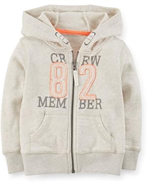 Baby Boys' French Terry Zip Up Jacket - Grey - 12 Months