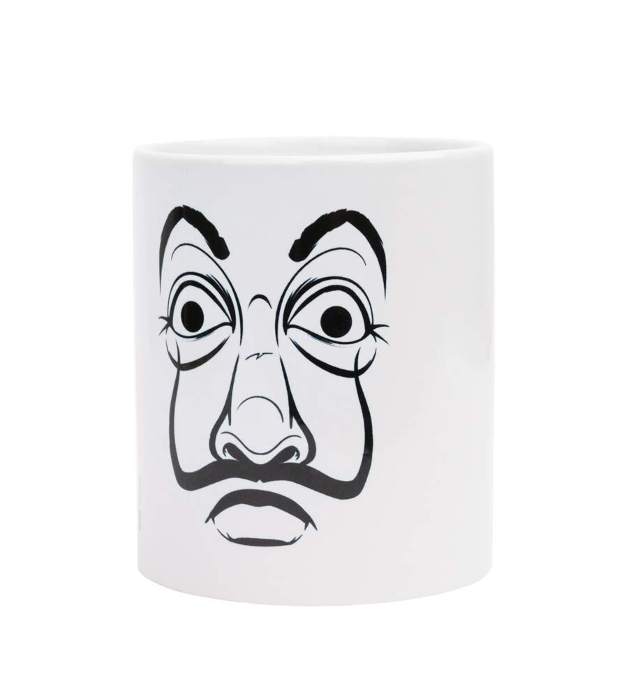 Grupo Erik Ceramic Mug Money Heist Mask | 11.8 oz - 350 ml Coffee Mug Tea, Cool Mugs and Cups | Money Heist Gifts Under 10 Pounds, Gifts for Friends