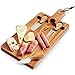VonShef Acacia Wooden Rectangular Paddle Platter Board with Hanging Loop and 3 Piece Specialist Knife Set, Perfect for Serving Cheese, Tapas, Sliders or Desserts, 16.1 x 7.1 Inches