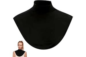 Turtleneck for Women Modal Cotton Solid Thermal Detachable Collar Privacy Protection East Matching Faux Turtleneck Women, Bla