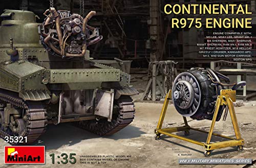 MiniArt 35321 1/35 Scale Continental R975 Engine - Plastic Tank Accessories Model Building Kit