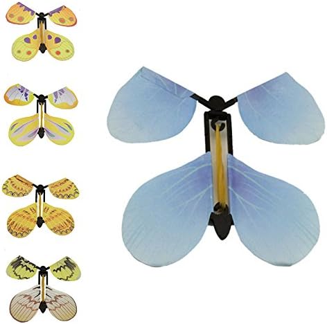 Magic Wind Up Fluttering Butterflies Flyer For Cards Random Patterns 5 PCS