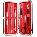 Comedone Extractors and Blackheads Remover with Tweezers & Manicure Set by Aotearoa Beauty; Professional Comedone Remover Tools for Blemishes,Whiteheads, Zits (Red)