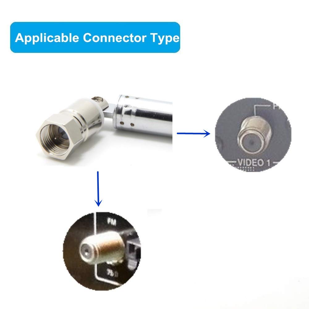 VooGenzek 7-Section Antenne Télescopique FM 75 Ohm, FM Antenne Radio  Antenne Chaine HiFi pour Mini-Récepteur, Récepteur Dab AM FM 75 Ohm,  Compatible