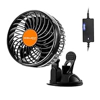 Xcellent Global 24V Car Fan Vehicle Fan Stepless Rotatable Summer Cooling Air Circulator AT031 (24V)