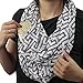 Pop Fashion Greek key Pattern Infinity Scarf for Women - Lightweight, Comfortable Travel Scarf with Hidden Zipper Pocket to Store Phone, Keys, and Wallet - Fashion Scarf for All Seasons (Grey)