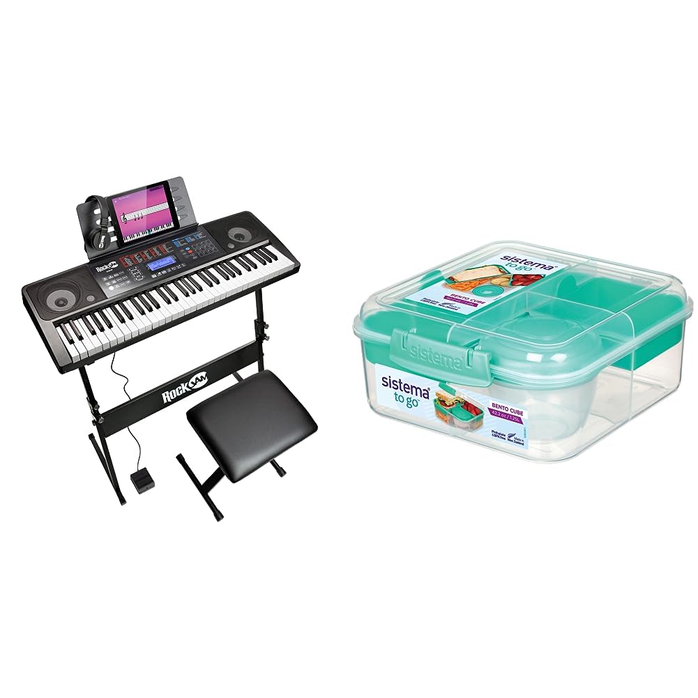Tastiera Pianoforte Elettrica RockJam 61 Tasti - Touch Screen, 200 Suoni, Cuffie, Pedale, Supporto