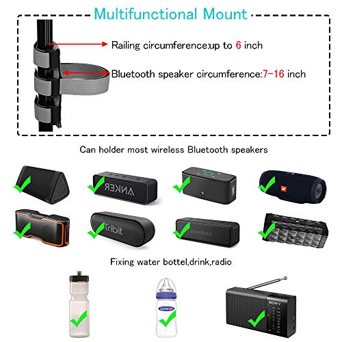 TOOVREN Portable Bluetooth Speaker Mount for Golf Cart Accessories
