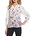 Ivanka Trump Women's Floral Border Print Peasant Top