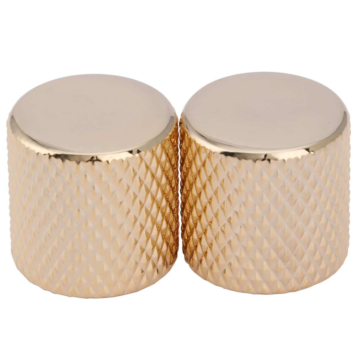Musiclily Pro Metric Size Steel Flat Top Tele Barrel Knobs for Import Fender Telecaster Electric Guitar/Precision Bass, Gold (Set of 2)