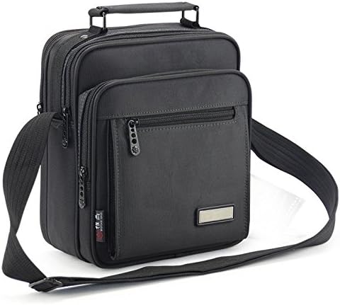 Black Nylon Busniess Carrying Case Messenger Shoulder Bag for iPad 9.7(2018) / Samsung Galaxy Tab A 10.5 / Tab S4 10.5 / Microsoft Surface Go 10 / Acer Chromebook Tab 10 9.7 Tablet