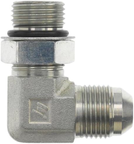 Brennan 6801-08-10-NWO-FG Forged Steel JIC Flared Tube Fitting, 90 Degree Elbow, 1/2" Tube OD JIC Male x 7/8-14 Male Straight Thread O-Ring Boss