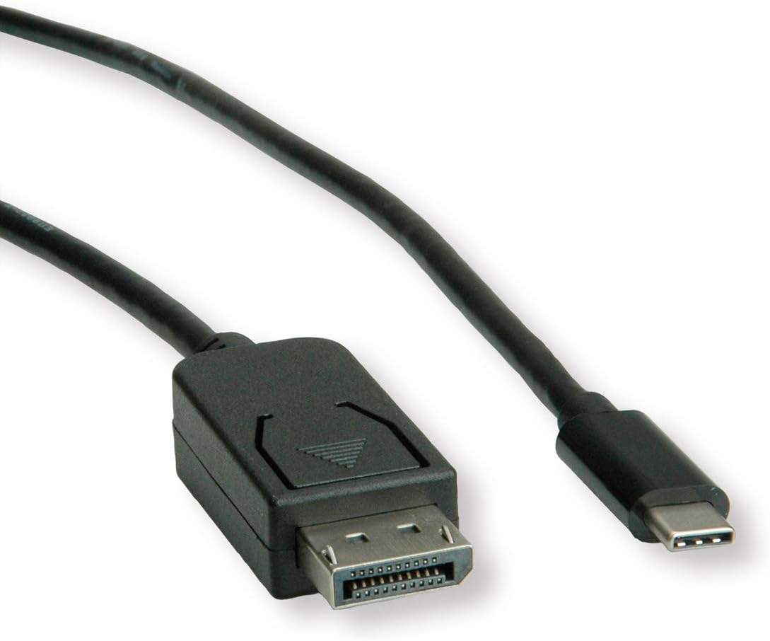 ROLINE USB C DisplayPort Cable V1.2 I DP Male Adaptor Cable USB 3.1 Type C and I 4 K Resolution 60Hz black Black 1 m - Image 4