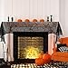JOVITEC Halloween Decorations Set 40 Inch Spiderweb Lace Round Tablecloth Black Spooky 17.7