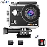 Dveetech 4k Action Camera WiFi Waterproof 30M Sport Camera 16Mp Ultra hd 1080p Underwater DV Camcorder Action Cam with Remote 2 Batteries Bike Helmet Mounting Accessories Kit for Cycling Snorkeling