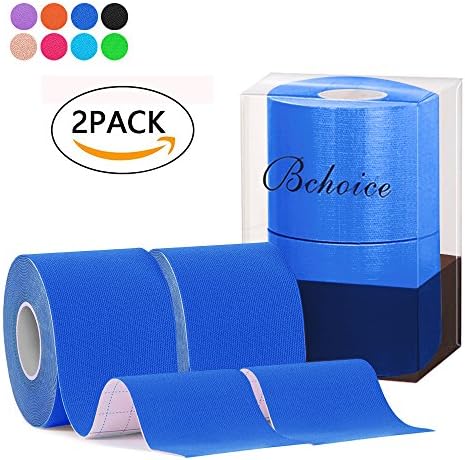 Bchoice Kinesiology Tape Therapeutic Sport Tape for Plantar Fasciitis Knee Wrist Elbow Shoulder Neck, 2in X 16.5ft Roll,Latex Free, Water Resistant