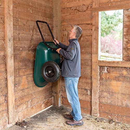 Garden Star 70005 Large Steel Tray Yard Rover Wheelbarrow, Green/Black - Thumbnail 5