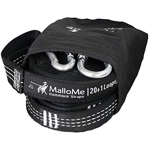 MalloMe XL Hammock Straps Hammock Tree Straps Set 2000+ LBS Heavy Duty 40 Loops & 100 No