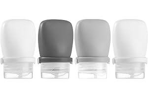 RONRONS 4 Pack 1oz TSA Approved Leakproof Silicone Travel Squeeze Bottles for Toiletries, Shampoo, Salad Dressing, Travel Essentials