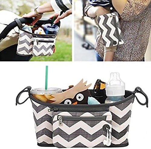Baby Changing Pram Stroller Storage Pushchair Bag Bottle Cup Organizer Multifunction Portable Bag