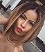 JINKAILI HAIR Synthetic Short Bob Wigs Free Middle Part Full Wig for Women Dark Roots Blonde Color Wigs