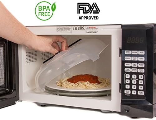 Hover Cover Magnetic Microwave Plate Cover and Splatter Guard 11,5 inch – Best for Keeping Your Microwave Clean – Can be stored inside up in the roof of the microwave