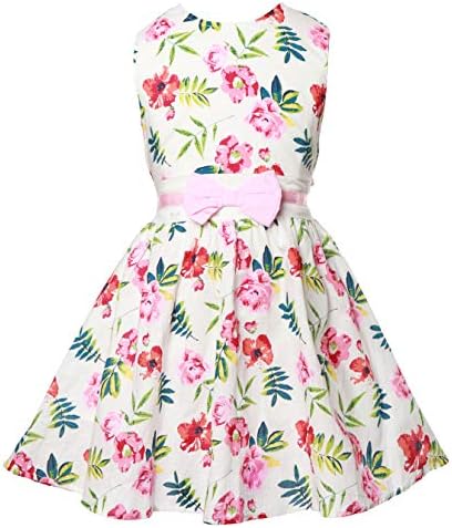 Gorgeya Girls Dresses Party Wedding Bridesmaid Princess Flower Dress for Girl Sundress Floral Print Kids Vintage Dresses Sleeveless 2 to 9 Years
