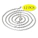 Wholesale 12 PCS Stainless Steel Flat Cable Chain Link Necklace Chains Bulk for Jewelry Making (20 Inch(2MM))