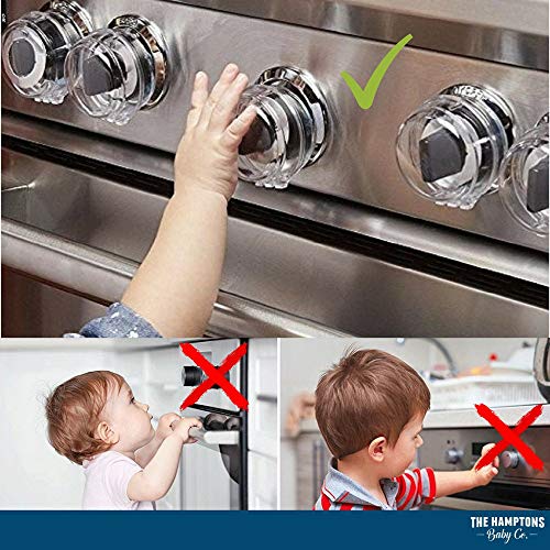 8 Pieces Clear Stove Knob Safety Covers for Gas Stove Child Safety Guards for Burn & Fire Protection,Universal Design - Baby Proofing Your Oven Knob Cover & Child Proof Kit - Thumbnail 4