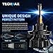 TECHMAX H13 LED Headlight Bulbs,360 Degree Adjustable Beam Angle Cree Chips 12000Lm 6500K Xenon White Extremely Bright 9008 Conversion Kit of 2