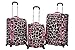 Rockland Luggage Fusion 3 Piece Luggage Set, Pink Giraffe, Medium