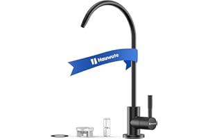 Hauwute Drinking Water Faucet for Kitchen Sink, Lead-Free Water Filter Faucet for Reverse Osmosis System, SUS304 Stainless Steel RO Faucet for Kitchen Sink, Matte Black