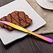 HOMQUEN Steak Knife Steak Knives Set, Stainless Steel Flatware Set of 6 Pieces, Mirror Polish and Rainbow Color PVD Coating (Colorful)